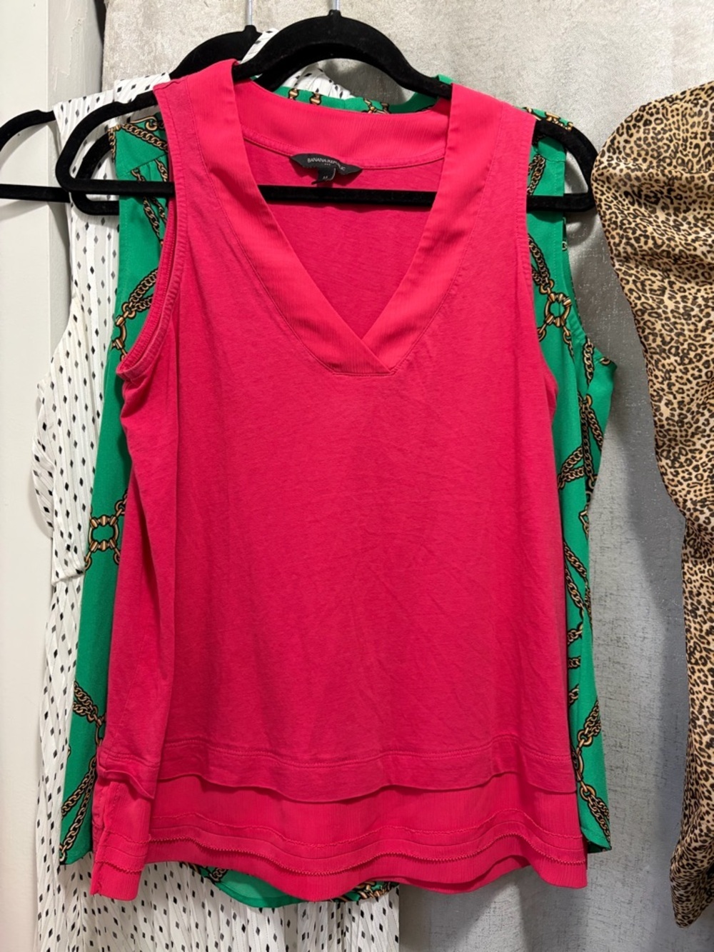 Banana Republic Factory Bright Pink V-Neck Tank